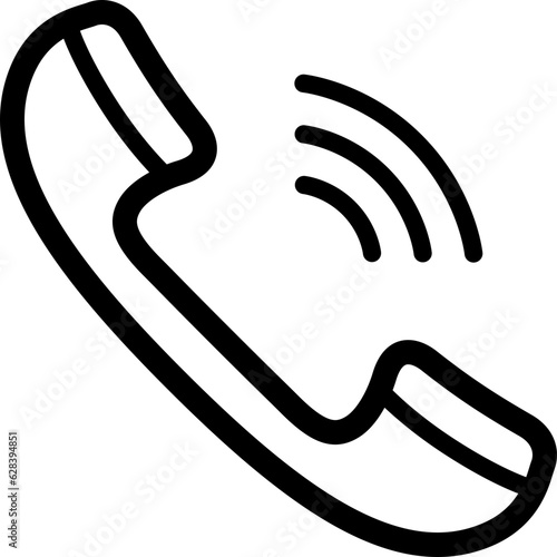 Linear handset icon as a contact concept or call icon