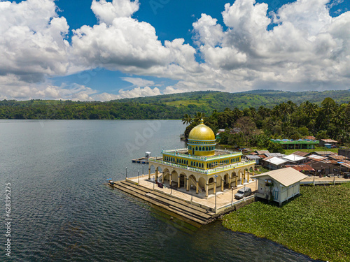 Linuk Masjid mosque beside the Lake Lanao in Lanao del Sur. Mindanao, Philippines. photo