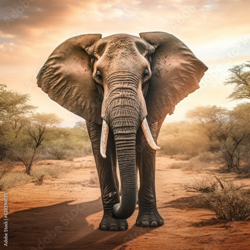Elephant, Wildlife Photography, Generative AI © Vig