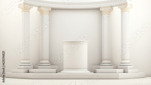 3d luxury white podium for your luxury product. Generative AI