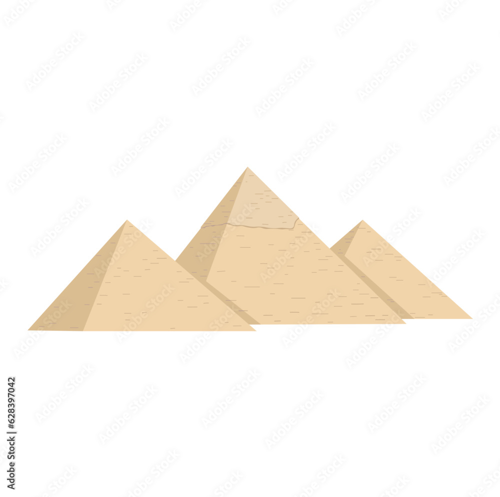 Giza Pyramid flat vector illustration in color isolated on white ...
