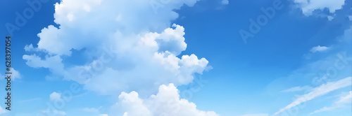 青空と雲のイラスト　水彩風