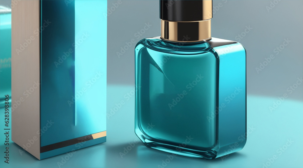 Man perfume plastic bottle advertising promotional mockup product packaging rendering closeup. Generative AI. Man perfume plastic bottle advertising promotional mockup product packaging rendering closeup. Generative AI.