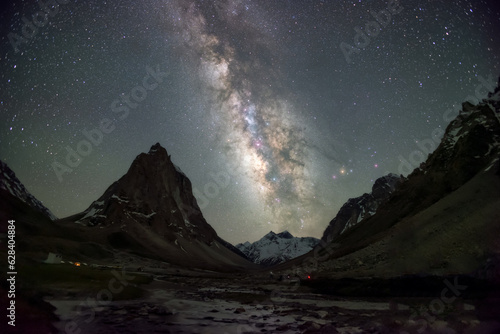 night view of gonbo rongjon mountain in zanskar valley in Ladakh region