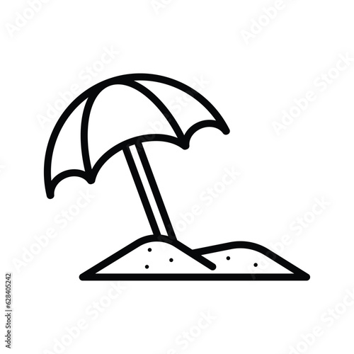 beach umbrella icon vector design template in white background