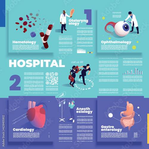 Sections Of Medicine Colored Isometric Concept