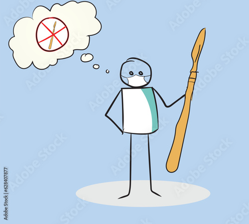 The minimal invasive surgery techniques including Laparoscopy, created an option for performing intraabdominal surgery through small incisions ,no incision surgery care stickman figure.