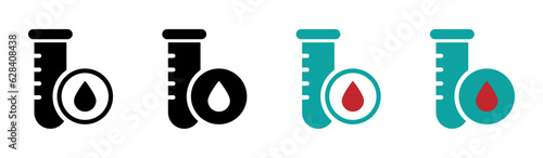  Blood test vector icons set