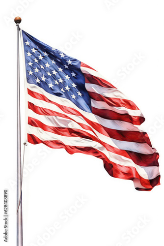 American flag on a white background by Generative AI