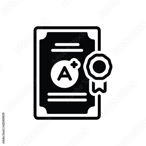 Black solid icon for qualified