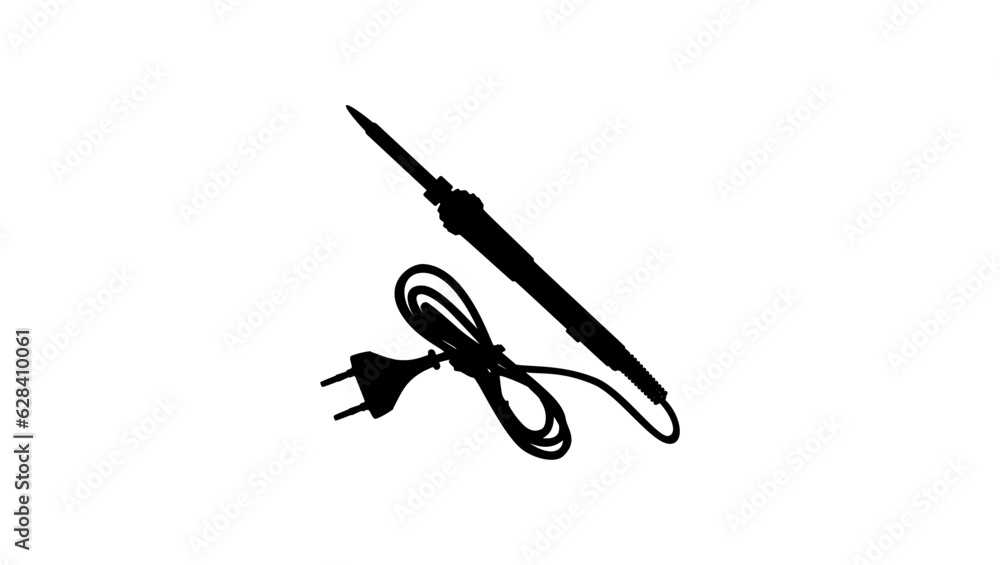 Electric soldering iron silhouette Electric soldering iron silhouette