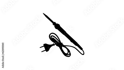 Electric soldering iron silhouette
