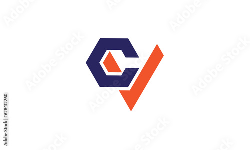 CV business logo, CV monogram logo