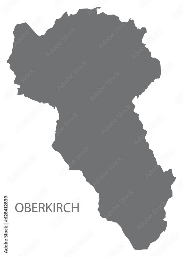 Oberkirch German city map grey illustration silhouette shape