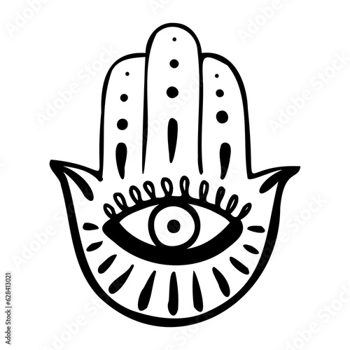  Hand drawn hamsa hand.
