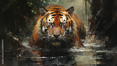 Majestic Tiger in the Enchanting Rainforest