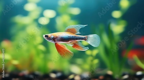 guppy fish in the aquarium colorfull 