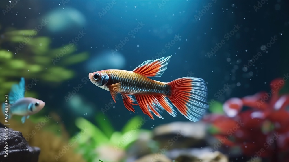 guppy fish in the aquarium generative ai