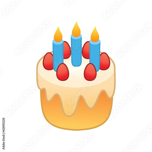 Cake icon vector illustration isolated on white background. Birthday cake vector isolated illustration.