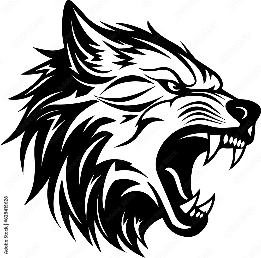 Obraz premium wolf tribal tattoo