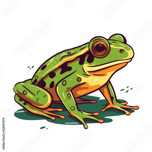 Frog logo design. Cute toad isolated.