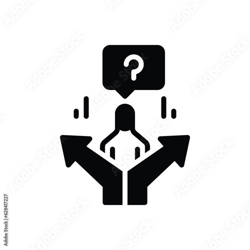 Black solid icon for decisions