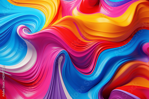 Abstract liquid colored wave pattern backdrop with flowing liquid  modern colorful flow color pattern. Generative AI