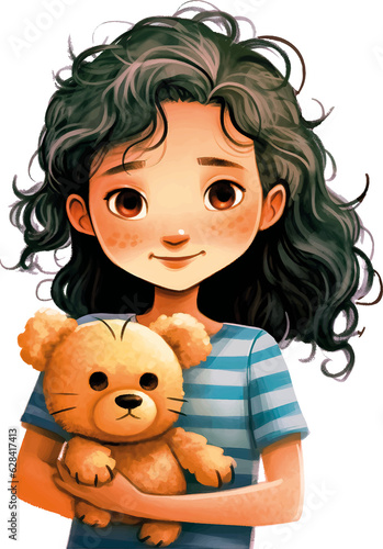 Lovely little girl and her Teddy Bear 