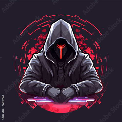 Esport vector logo hacker, hacker icon, hacker head, vector, sticker