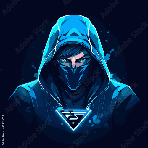 Esport vector logo hacker, hacker icon, hacker head, vector, sticker