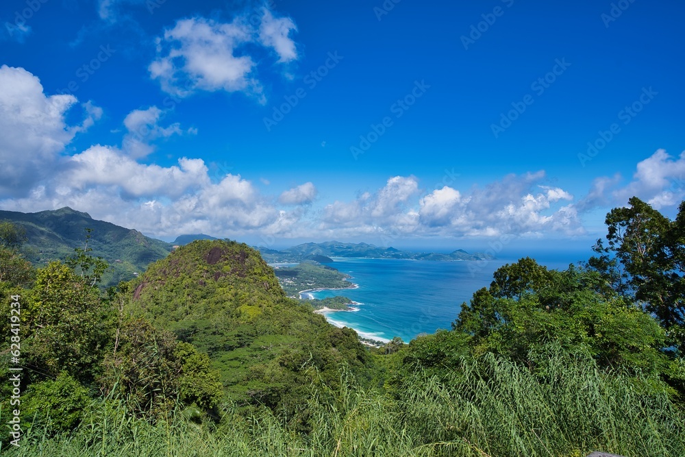 Breath taking view point at the tea factory area on Mahe island, Seychelles 