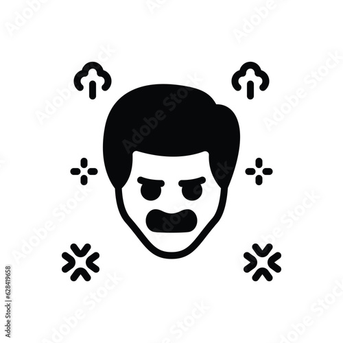 Black solid icon for angry