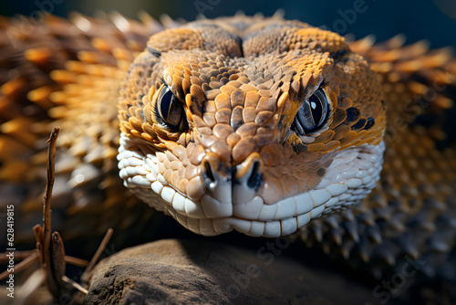 Western diamondback rattlesnake ready to attack - AI generated
 photo