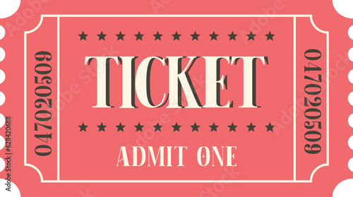 Isolated red vector ticket