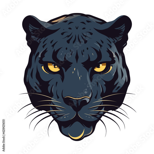 Panther head logo design. Abstract drawing panther face. Cute panther face