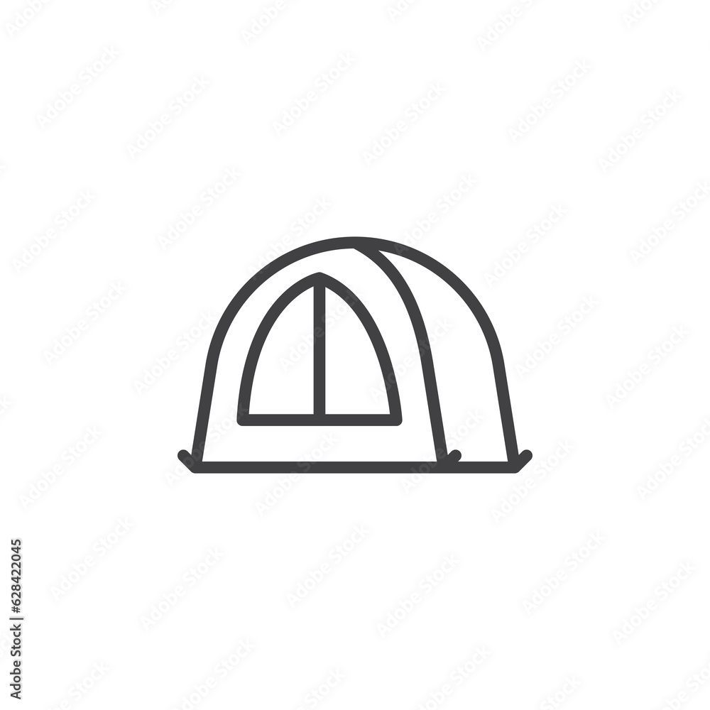 Camping tent line icon Camping tent line icon