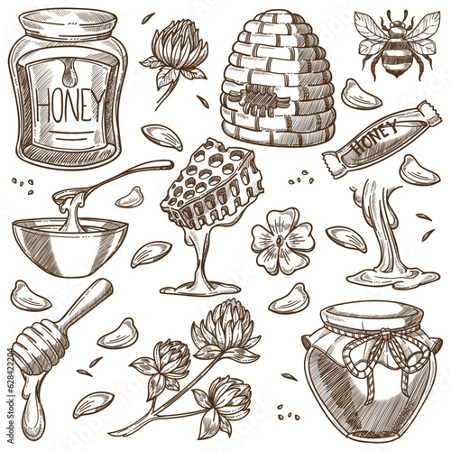 Beehive and honey natural production on farms