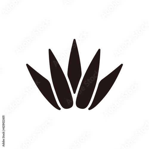 Blue agave icon.Flat silhouette version.