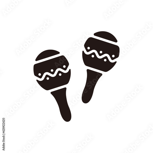 Maracas icon.Flat silhouette version.