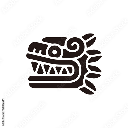Quetzalcoatl icon.Flat silhouette version.