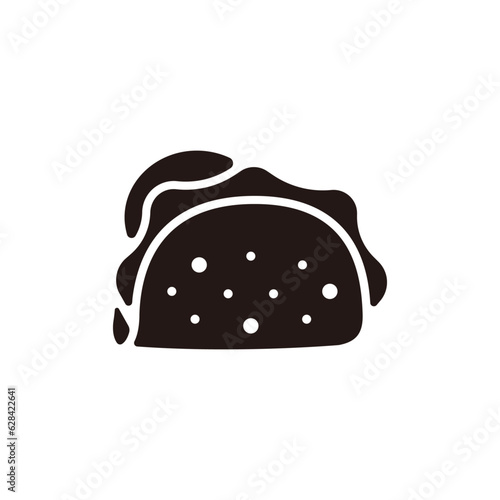 Taco icon.Flat silhouette version.