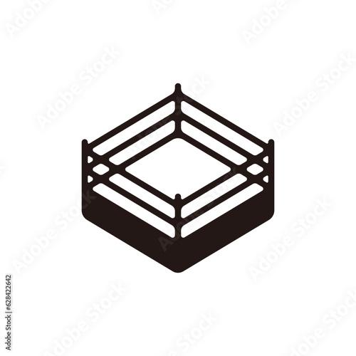 Boxing ring icon.Flat silhouette version.