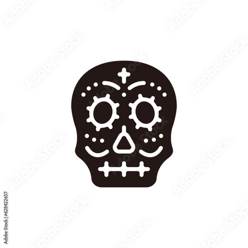 Calavera icon.Flat silhouette version.