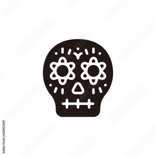 Calavera icon.Flat silhouette version.