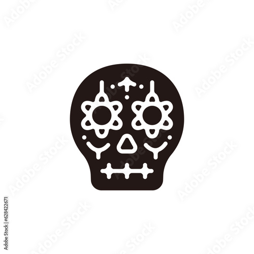 Calavera icon.Flat silhouette version.