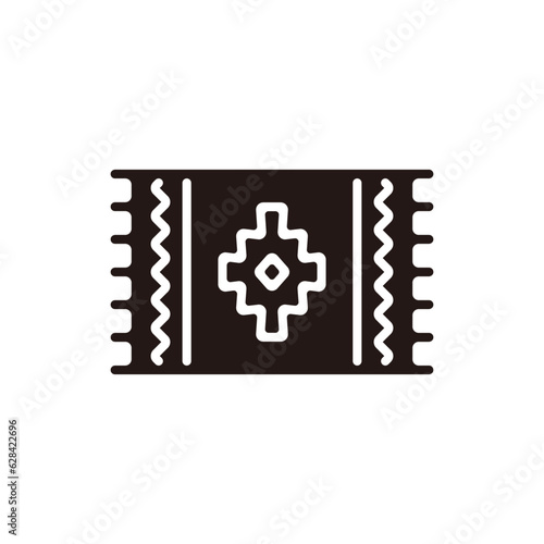 Mexican rug icon.Flat silhouette version.