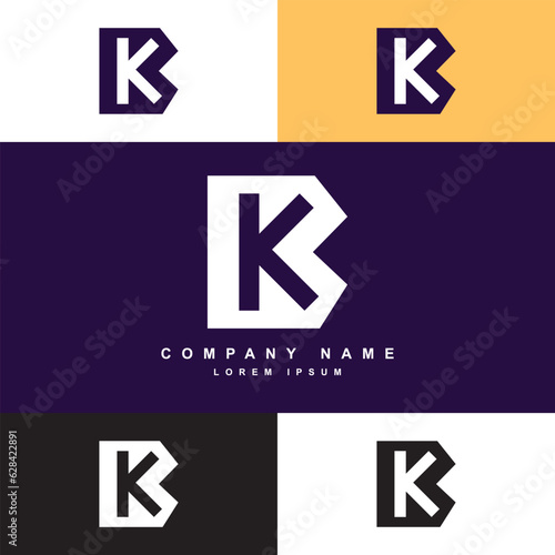 k letter logo template and color palette, logo for company