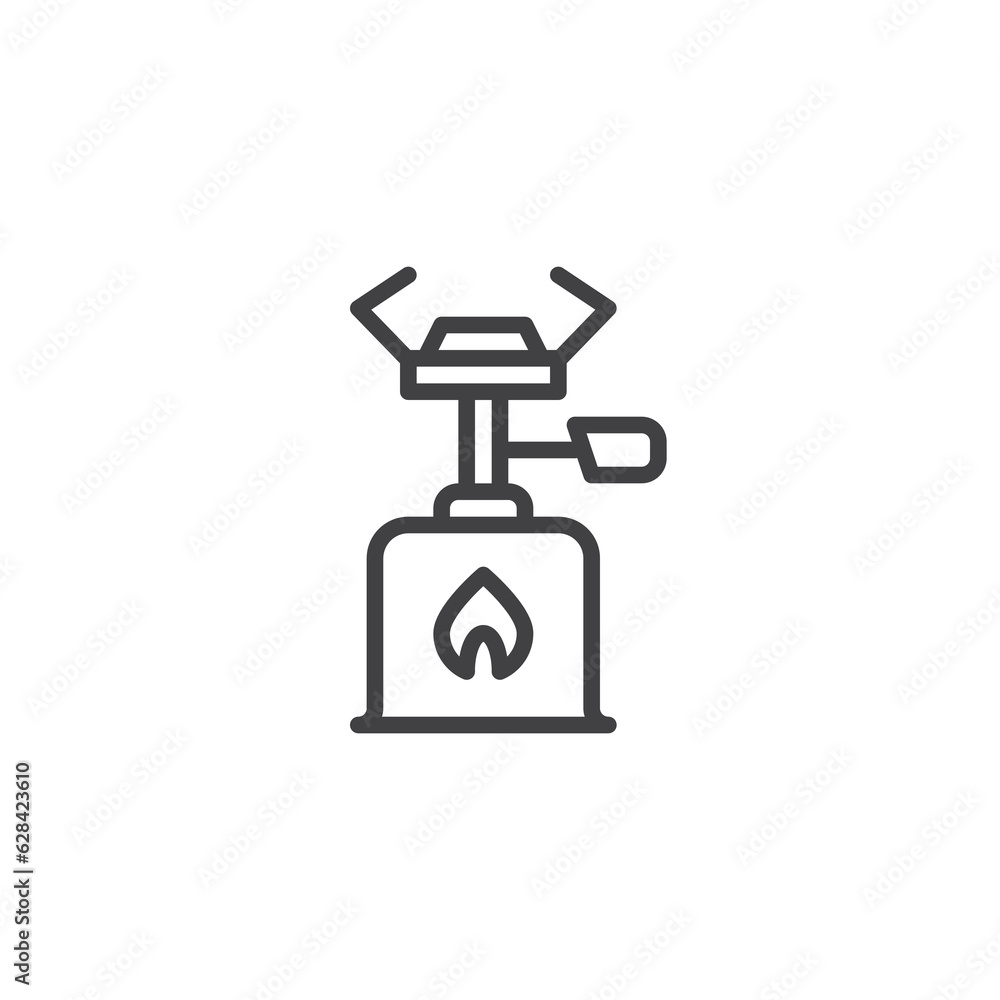 Gas burner line icon Gas burner line icon