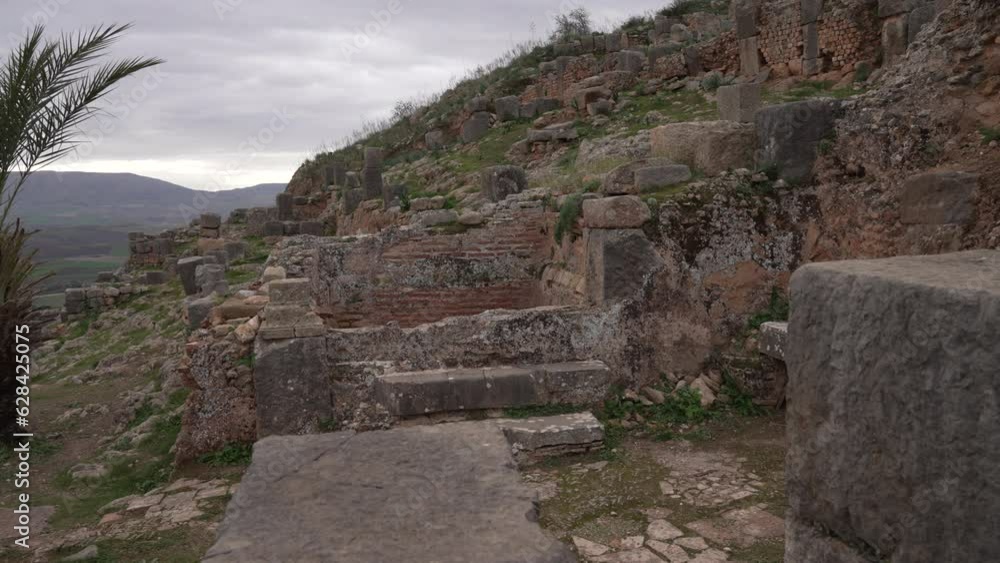 Cardo Maximus in Tiddis Roman Ruins North Africa Bni Hamden Algeria Cardo Maximus in Tiddis Roman Ruins North Africa Bni Hamden Algeria