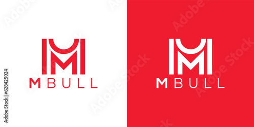 Trendy and Professional letter M bull head logo design vector template